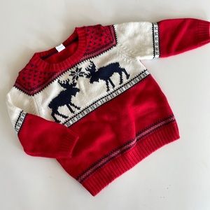 Janie and Jack Reindeer Winter Sweater